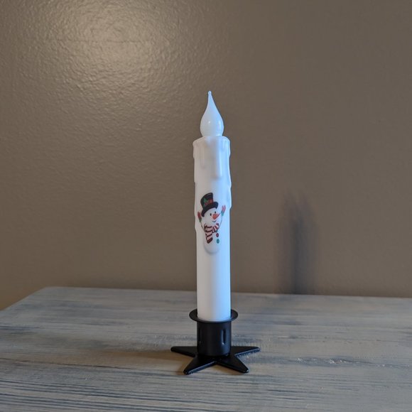 Candle Hand-Dipped Snowman  White - Picture 4 of 4
